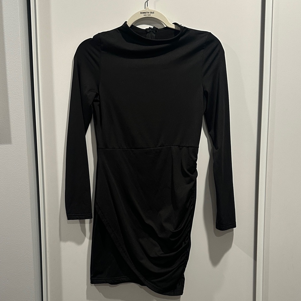 Elegant Black Long Sleeve Dress Small